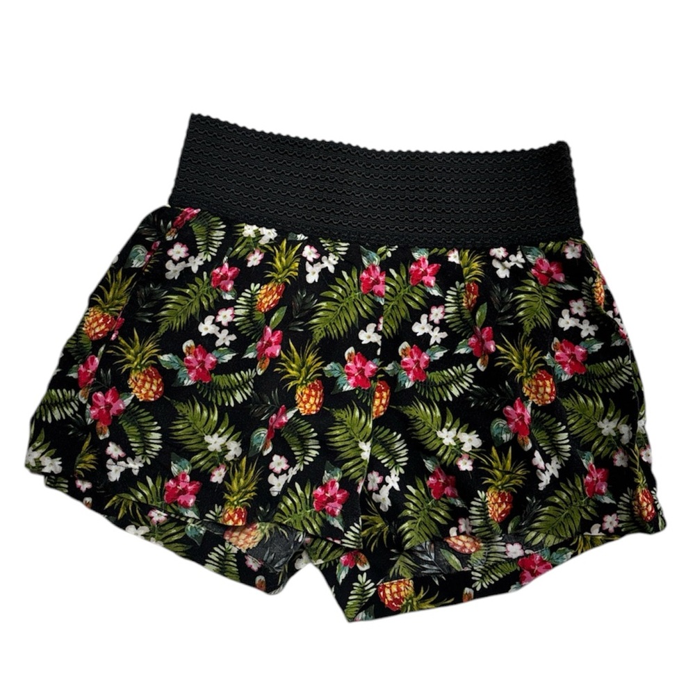Freestyle Revolution Women's Boho Wide Leg Tropical Floral Runner Shorts Size S